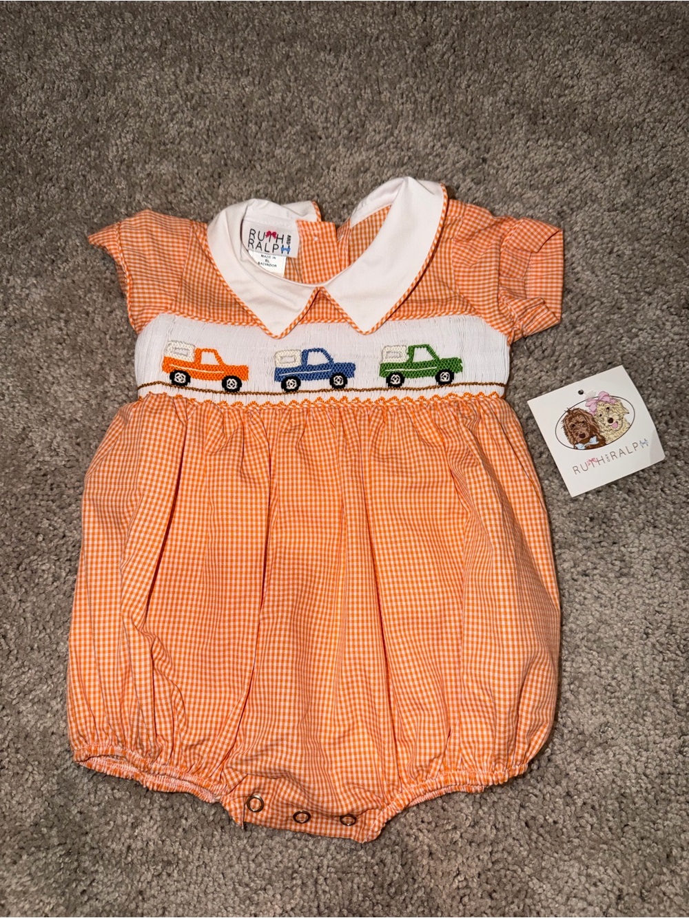 Ruth and Ralph newborn bubble cars smocked